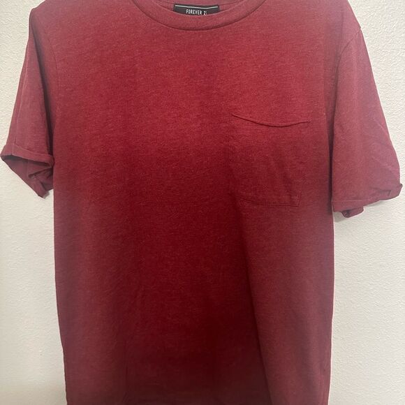 Forever 21 Red/Maroon Colored Men's T-Shirt - Picture 2 of 6